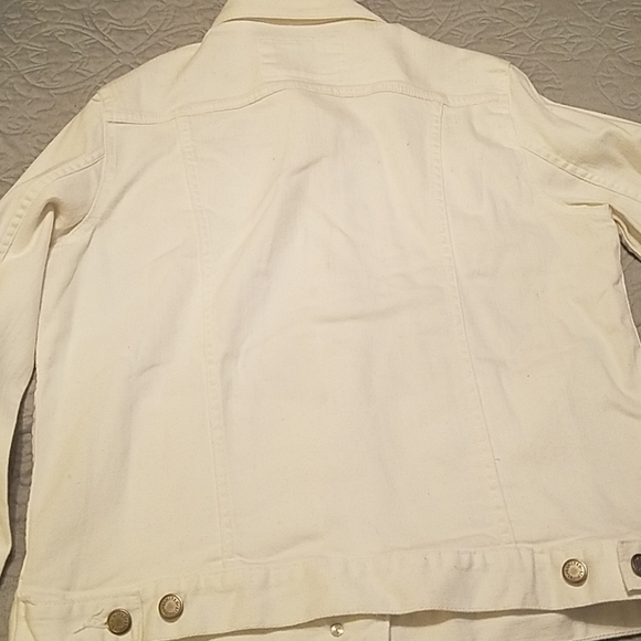 The Limited White Denim Jacket Sz L - Picture 5 of 5